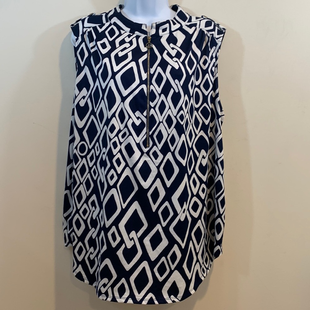 PerSeption Woman Sleeveless Front Zip Shirt Sz 3X
